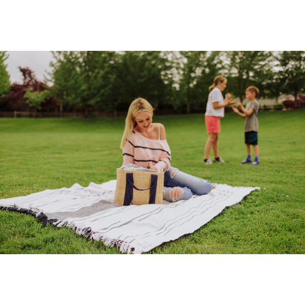 Montecito Cotton Picnic Blanket w/ Harness, 60" x 70"