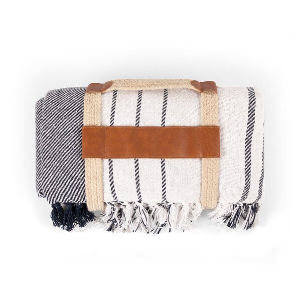Montecito Cotton Picnic Blanket w/ Harness, 60" x 70"