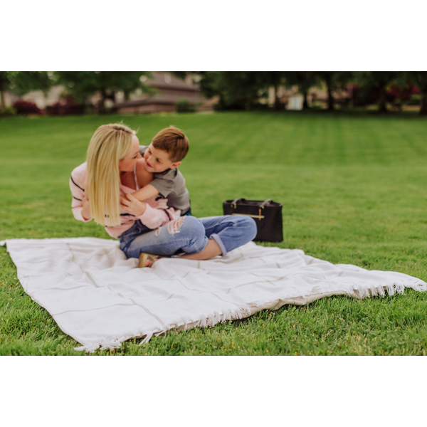 Montecito Cotton Picnic Blanket w/ Harness, 60" x 70"