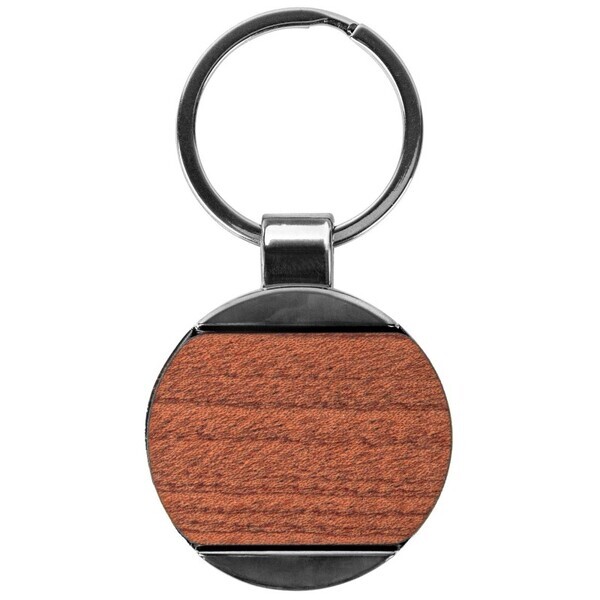 Newcastle Gunmetal & Wood Key Chain
