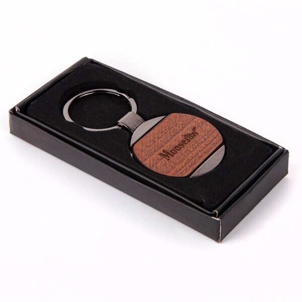 Newcastle Gunmetal & Wood Key Chain