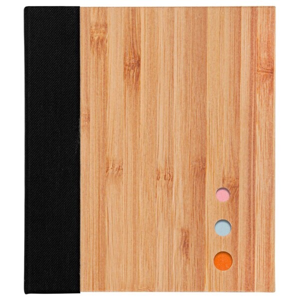 Bamboo Cover Sticky Note Organizer