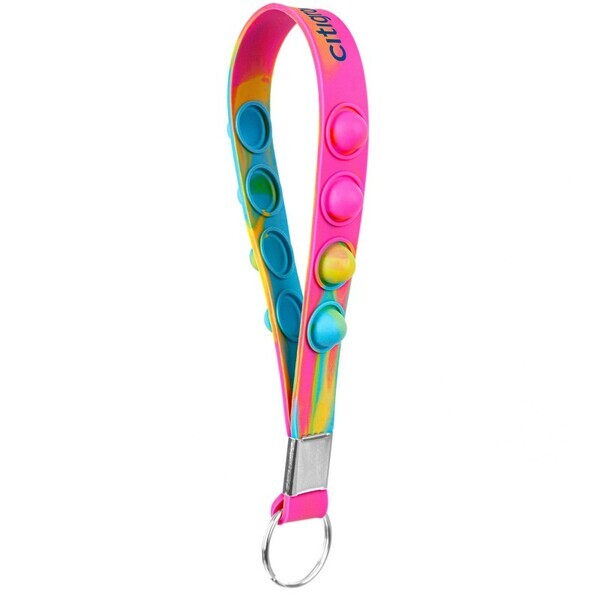 Silicone Fiddle Popper Key Chain