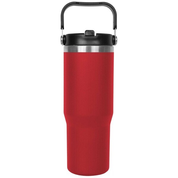 Stainless Steel Insulated Mug w/ Handle & Straw, 30oz.