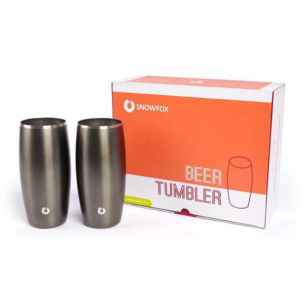 Snowfox® Vacuum Insulated Double Wall Beer Tumbler, 18oz.