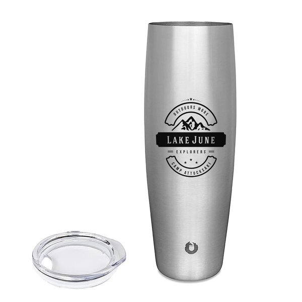 Snowfox® Vacuum Insulated Double Wall Beer Tumbler w/ Lid, 18oz.