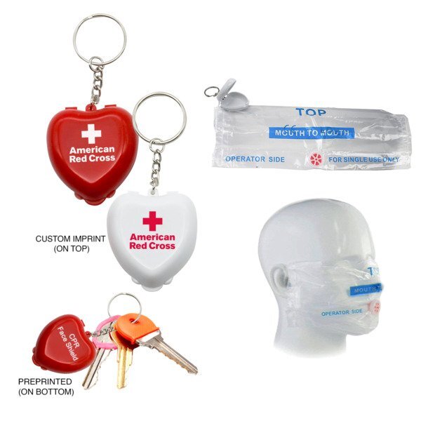 CPR Mask Heart Key Chain