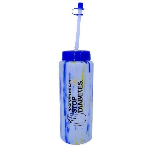 Confetti Sports Bottle w/ Flexible Straw, 32oz.