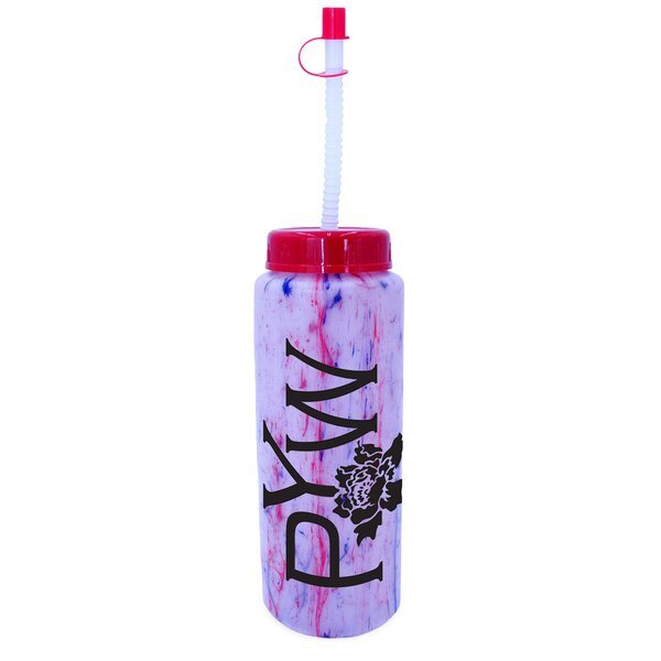 Confetti Sports Bottle w/ Flexible Straw, 32oz.