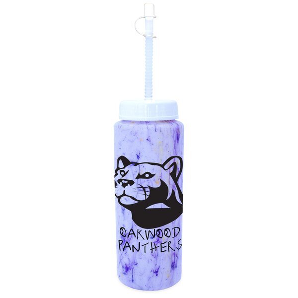 Confetti Sports Bottle w/ Flexible Straw, 32oz.