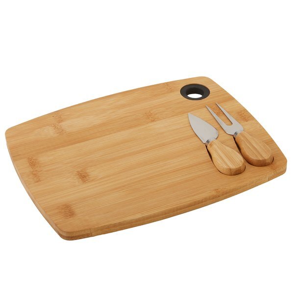 Three-Piece Bamboo Cheese Board Set