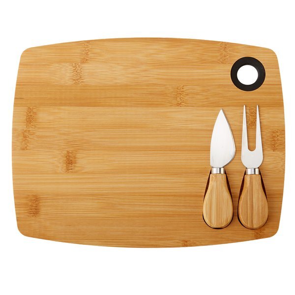 Three-Piece Bamboo Cheese Board Set