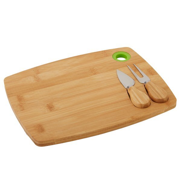Three-Piece Bamboo Cheese Board Set