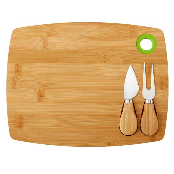 Three-Piece Bamboo Cheese Board Set
