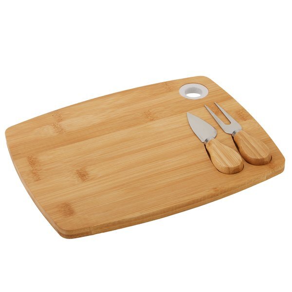 Three-Piece Bamboo Cheese Board Set