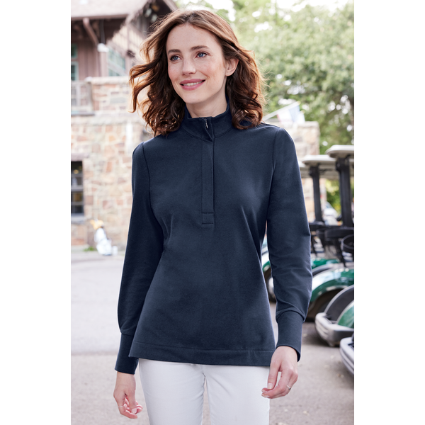 Port Authority® Fairway Cotton/Poly Stretch Ladies' 1/4 Zip