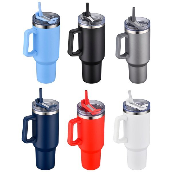 Genoa Vacuum Insulated Travel Mug w/ Straw, 40oz.