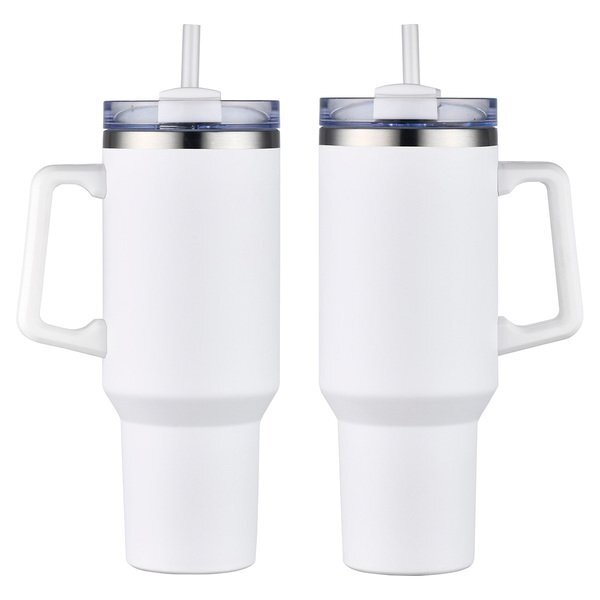 Genoa Vacuum Insulated Travel Mug w/ Straw, 40oz.