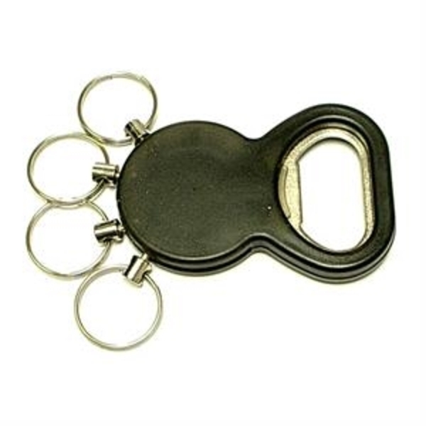 Bottle Opener w/ Four Split Key Rings