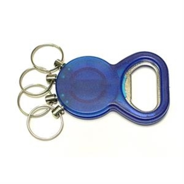 Bottle Opener w/ Four Split Key Rings