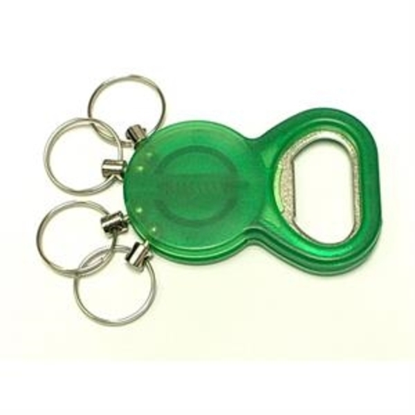 Bottle Opener w/ Four Split Key Rings