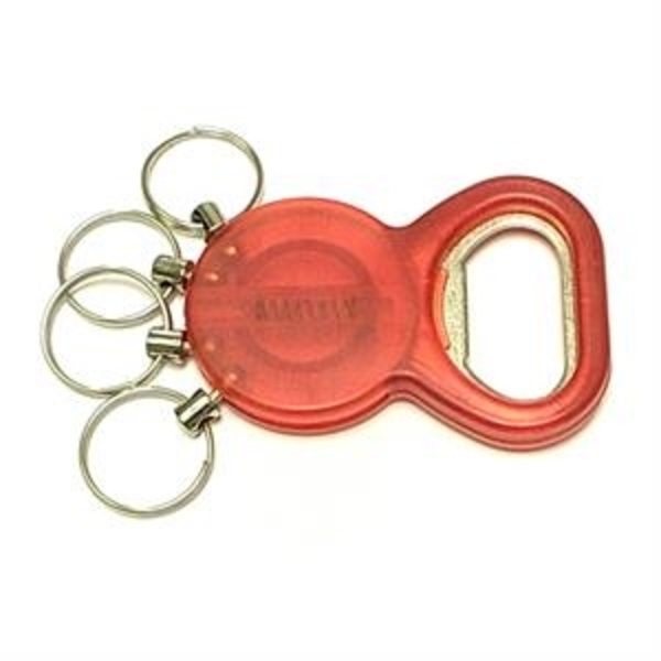 Bottle Opener w/ Four Split Key Rings