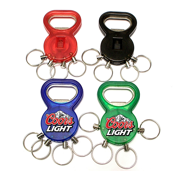 Bottle Opener w/ Four Split Key Rings