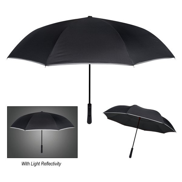 Reflective Edge Manual Open Inversion Umbrella, 48" Arc