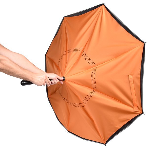 Reflective Edge Manual Open Inversion Umbrella, 48" Arc