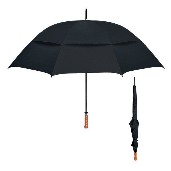 Windproof Vented Manual Open Umbrella, 68" Arc