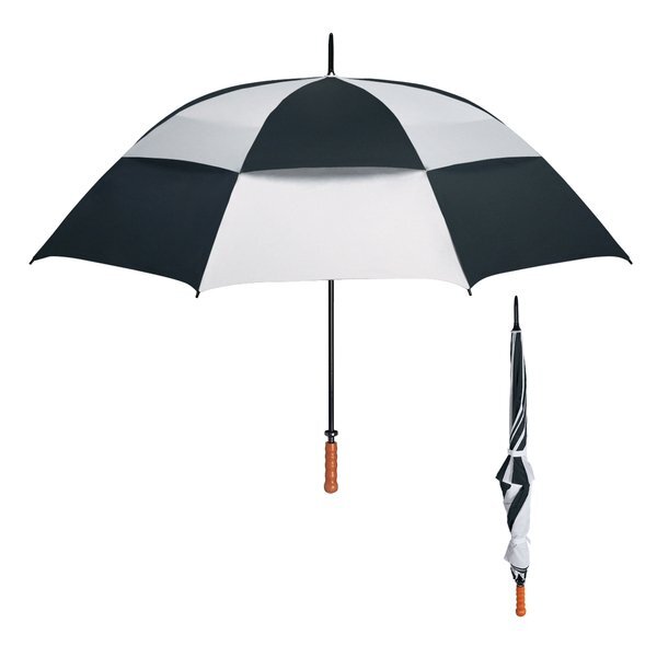 Windproof Vented Manual Open Umbrella, 68" Arc