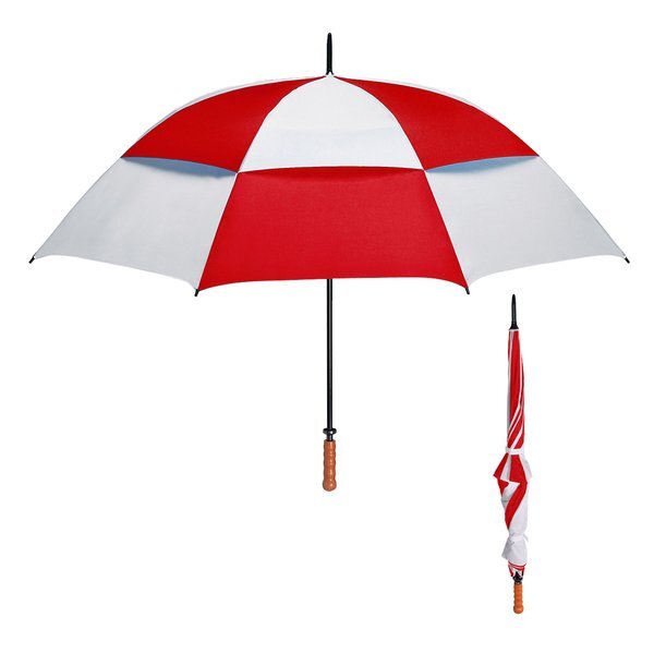 Windproof Vented Manual Open Umbrella, 68" Arc