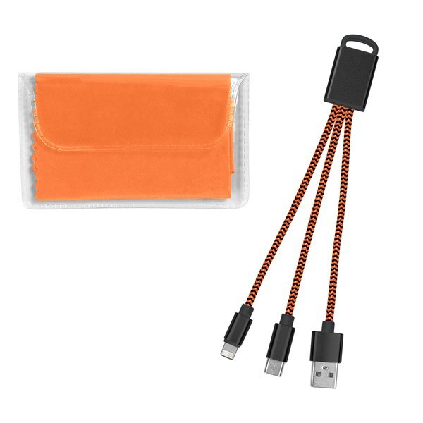 Braided Charging Buddy & Microfiber Cloth Set