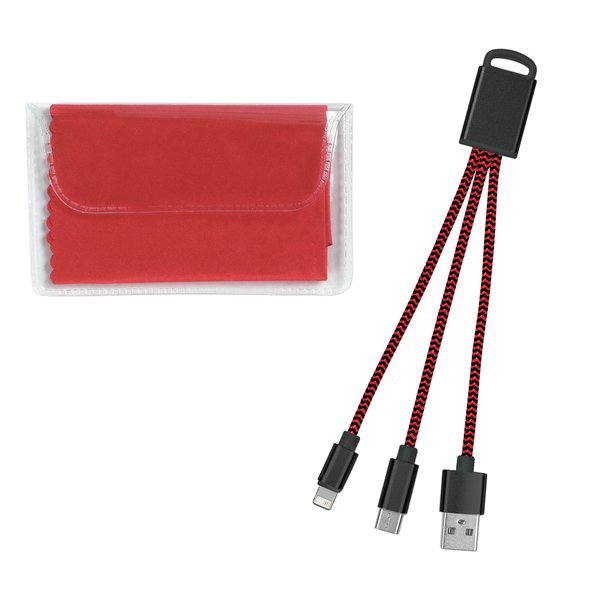 Braided Charging Buddy & Microfiber Cloth Set