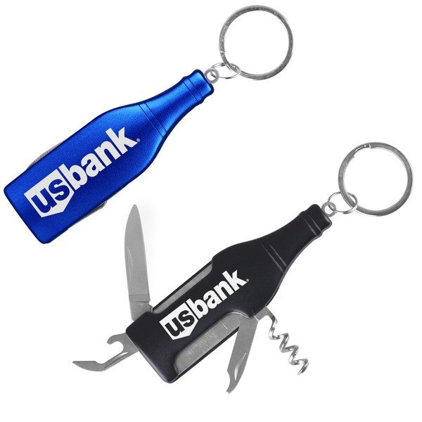 Wine Bottle Multifunction Tool Key Ring