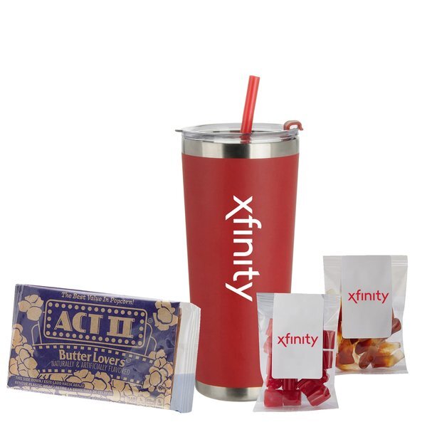 Popcorn, Candy & Tumbler w/ Straw Set