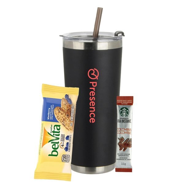 Starbucks® Via Instant Coffee Packet, Breakfast Bar & Tumbler w/ Straw Set