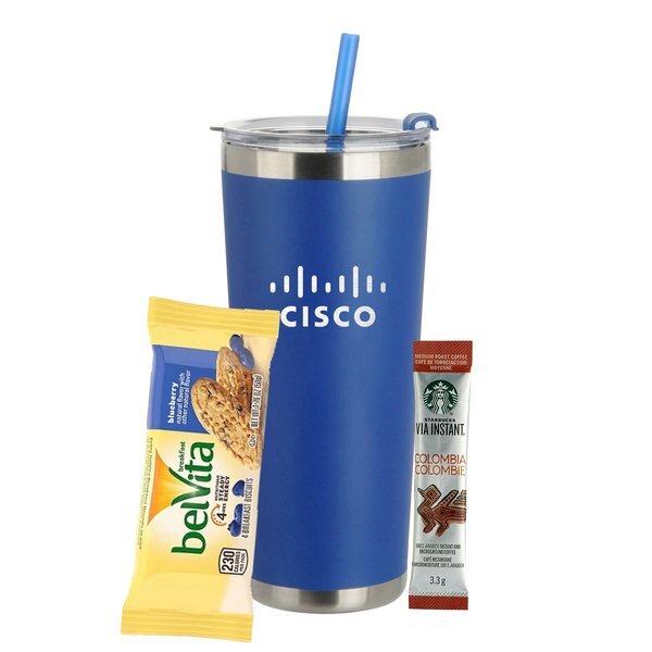 Starbucks® Via Instant Coffee Packet, Breakfast Bar & Tumbler w/ Straw Set