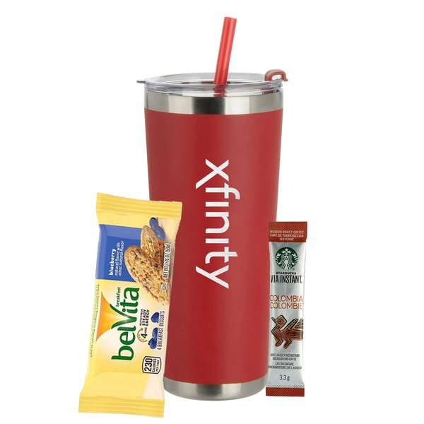 Starbucks® Via Instant Coffee Packet, Breakfast Bar & Tumbler w/ Straw Set