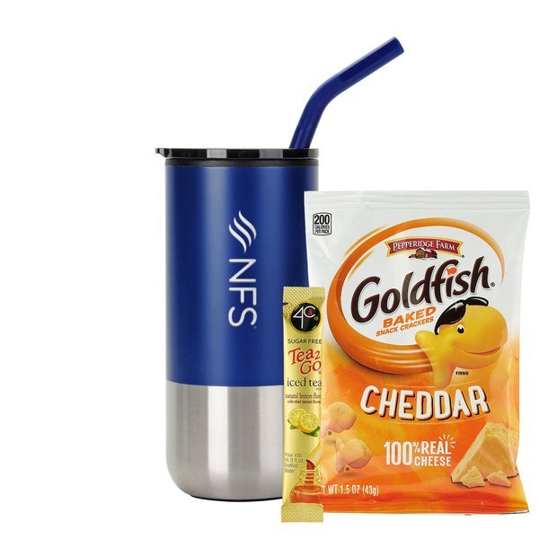 Sugar Free 4C® Tea 2 Go® Packet, Goldfish & Tumbler w/ Stainless Steel Straw Set
