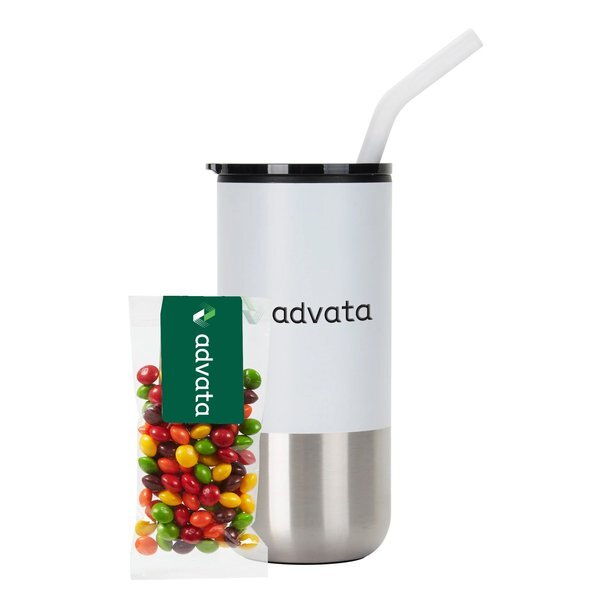 Skittles® & Tumbler w/ Stainless Steel Straw Set