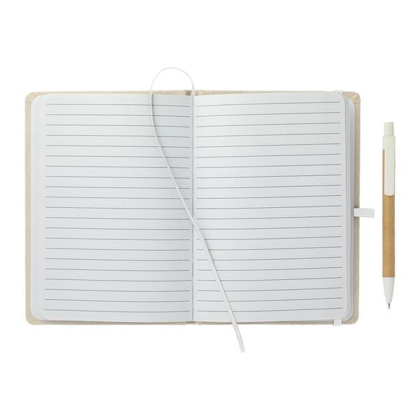 Organic Cotton Bound Notebook w/ Pen, 5" x 7"