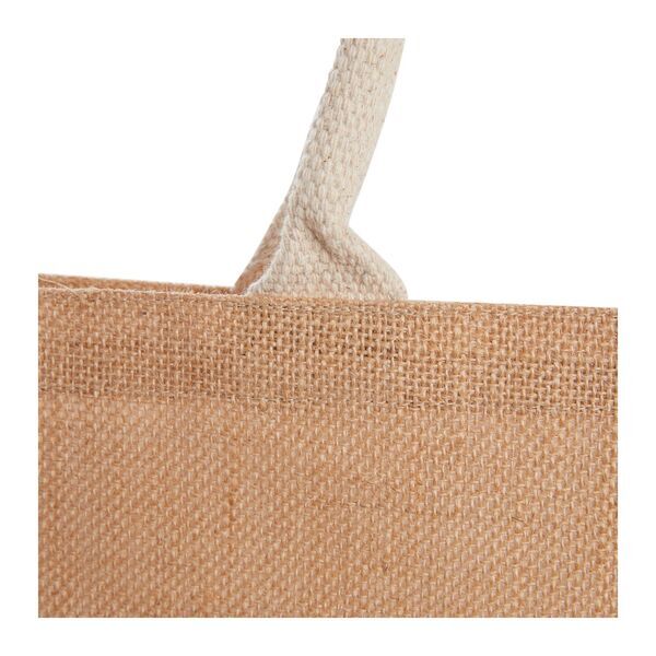Jute Shopper Tote w/ Recycled Cotton Pocket