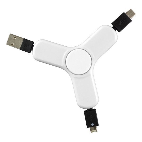 Cell Phone Charging Cable Spinner, 3-in-1