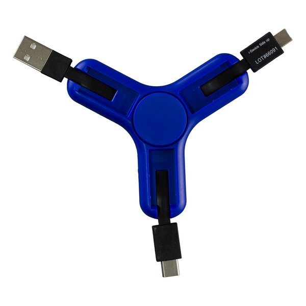 Cell Phone Charging Cable Spinner, 3-in-1