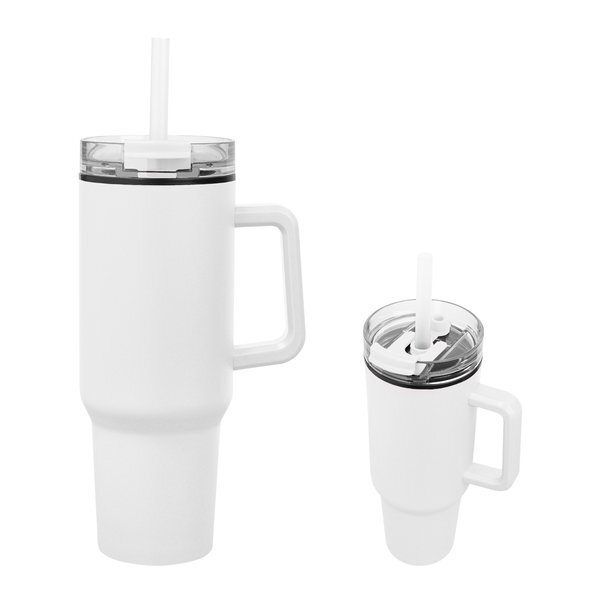 Quest Stainless Steel Tumbler w/ Straw, 40oz.