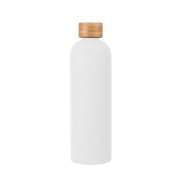 Viviane Double Wall Stainless Steel Bottle w/ Bamboo Lid, 32oz.
