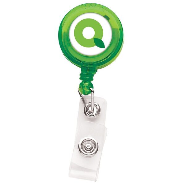 Translucent Better Round Badge Reel, Belt Clip