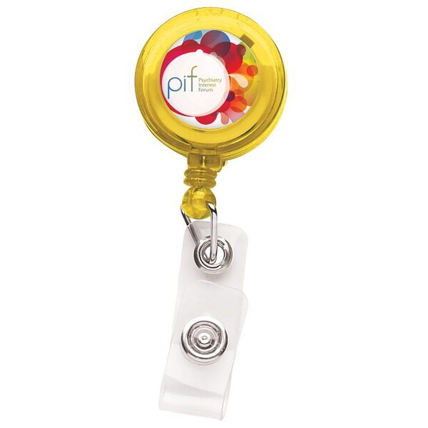 Translucent Better Round Badge Reel, Belt Clip