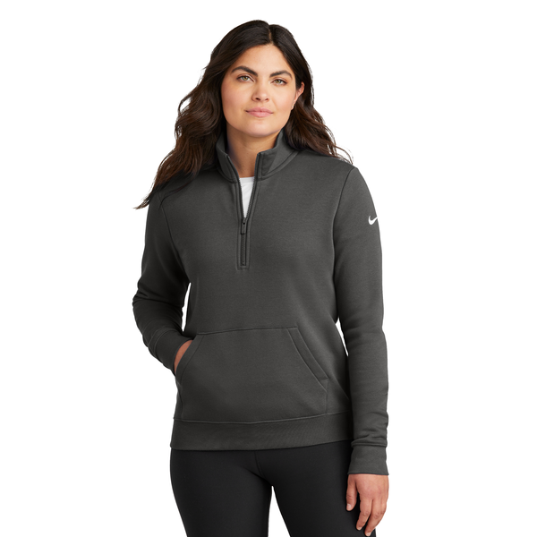 Nike® Club Fleece Tri-Blend Sleeve Swoosh Ladies' 1/2 Zip